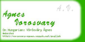 agnes vorosvary business card